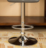 Glasgow Contemporary Tufted Adjustable Height Hidraulic Bar Stools, Set of 2, Grey T2574P164866