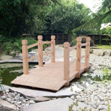 ZUN Arch Bridge Small Wooden Bridge Courtyard Outdoor Anticorrosive Wood Landscape Bridge Burlywood 67563764