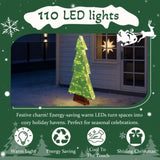4FT Lighted Christmas Tree Yard Decorations, Pre-lit Holiday Decor with 110 Warm White LED Lights 73238893