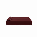 Modern Floor Sofa with 2 Pillows,Convertible Teddy Fabric Foam-Filled Sleeper Sofa Bed,15" Full Size W1885P308173