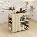 ZUN Kitchen Island Cart,Rolling Serving Utility Trolley Cart Modern Kitchen Island with Storage Drawer W688P194208