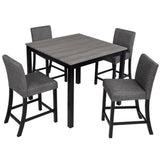 5-Piece Height Table Set with 4 Chairs, Height Table Set for 4 with Chairs, Wooden W1998P195205