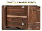 Walnut-colored bathroom tall cabinet MDF with melamine finish 22.04*11.81*32.28in 4 drawers, 1 57421741