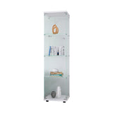 ZUN Glass Display Cabinet 4 Shelves with Door, Floor Standing Curio Bookshelf for Living Room Bedroom W1806104446
