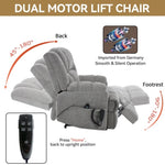 ZUN Dual Motor Heat Massage Infinite Position Up to 350 LBS Electric Power Lift Recliners with W1803P251224