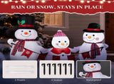 6.1 ft Wide Christmas Inflatable Snowman Family with Bunting and 3 Built-In LEDs, Multicolor 68146965