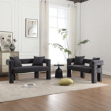 COOLMORE Modern Chenille Loveseat Sofa , Comfy Upholstered 2-Seater Sofa, Small Loveseat Accent W395P224847