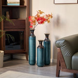 Floor metal vase modern style decoration droplet shaped white metal vase 3-piece set gorgeous W2796P290478