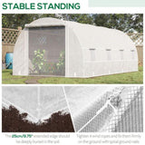 ZUN 19' x 10' x 7 Steel Frame Walk-In Tunnel Greenhouse Garden Warm House- White-AS 52824672