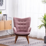 ZUN Leiria Contemporary Silky Velvet Tufted Accent Chair with Ottoman, Mauve T2574P164274