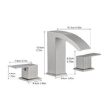 Bathroom Stainless Steels for Sink 3 Hole Brushed Nickel 8 inch Widespread Bathroom Sink W1932P353495