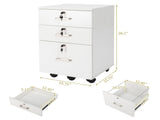 White Wood Grain Density Board Three Drawers Wooden Filing Cabinet 70600637