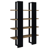 Mystrene Black and Walnut 4-Shelf Bookcase B062P153769