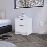Nightstand Gandu, Two Drawers, White Finish B092122833