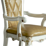 Butterscotch and Antique Pearl Tufted Arm Chairs B062P186414