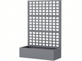 Gray 35"x16"x70" Galvanized Raised Garden Bed Planter Box with Trellis for Climbing Vegetables & 27669383