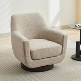 ZUN U-shaped Fully Assembled Swivel Chair Linen Accent Chair Armchair Round Barrel Chair for Living Room WF324396AAC