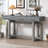 U_STYLE Elegant Console Table with Three Drawers, Extra Long Entryway Table for Entryway, Hallway, N711P175776E