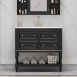 36" Bathroom Vanity Cabinet Sink Combo Set, Undermount Ceramic Sink, Free Standing Vanity Set N710P250654B