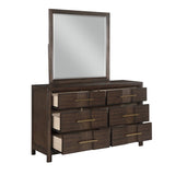 Modern Style 6-Drawer Dresser Made with Wood in Walnut B009139179