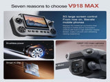 V918MAX Drone, 20-30 Minute Flight, Dual HD 50fps Cameras, 5MP Stabilized Images, Auto Low Power 55649018