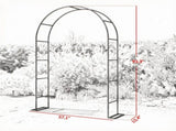 8 ft Black Steel Garden Arbor Trellis Large Base Arch Stand for Backyard Garden & Wedding Entrance 86372504