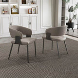 Dining Chairs Set of 2, Modern PU Leather Kitchen Chairs with Metal Legs - Ergonomic Armrests, W2700P292532