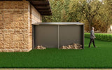 New Outdoor Storage Shed has two Functions Metal shed and Firewood Shed 11ft x13ft ,Grey 33708120