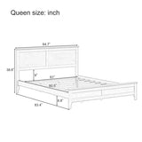Modern Solid Wood Queen Size Platform Bed with Sturdy Wooden Slats Support,No Box Spring Needed, N701P301000E