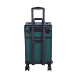 ZUN 4-in-1 Draw-bar Style Interchangeable Aluminum Rolling Makeup Case-Dark Green 71811920