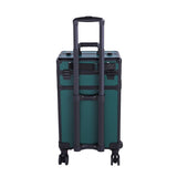 ZUN 4-in-1 Draw-bar Style Interchangeable Aluminum Rolling Makeup Case-Dark Green 71811920