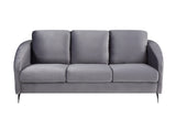 Sofia 77.5" Gray Velvet Modern Chic Sofa Couch B06178278