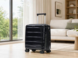 20 Inch Glossy PP Carry-On Suitcase with Iron Telescopic Handle, Spinner Wheels & Combination Lock, W2787P534093