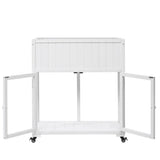 35.4''x17.7''x37.4'' Mini Wood Cold Frame, Compact 2 Doors Garden Greenhouse Wheels, Raised Bed 41915900