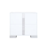 Elegant Nightstand with Metal Handle, Mirrored Bedside Table with 2 Drawers for Bedroom, Living 62606640