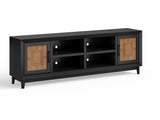 ZUN Bridgevine Home Ventura 86 inch TV Stand for TVs up to 95 inches, No Assembly Required, Black and B108P193089
