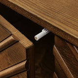 60.5'' Buffet Cabinet with Storage, Farmhouse Fluted Sideboard with Geometric Pattern & Adjustable W1801P288506