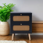 ZUN 2-drawer Nightstand for Bedroom and Living Room, End Table, Side Table with 2 Hand Made W2282P220561