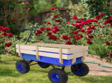 Heavy Duty Steel Wooden Side Support Cargo Wagon with 10" All-Terrain Air Tires, Up to 220lb Load 32834539