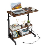 Vintage Brown P2 15MM Particle Board with Melamine Coating Adjustable Computer Desk with 3 USB 2 26916196
