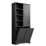 ZUN Bathroom Storage Cabinet with Doors and Drawers, Tilt-Out Laundry Hamper, Multiple Storage Space, N725P208543B