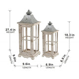 Wooden Candle Lantern Decorative, Hurricane Lantern Holder Decor for Indoor Outdoor, Home Garden W2078131628