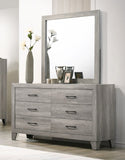 1pc Contemporary Six-Drawers Dresser Bed Side Cabinet Wooden Furniture Gray Color B2741P334816
