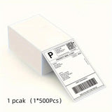 ZUN 500pcs 4''x6'' Thermal Label Paper White Shipping Label, For Thermal Label Printer, Logistics Label 26714187