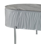 Grey High Gloss and Chrome Coffee Table B062P209131