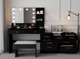 Large Makeup Vanity with Lights, Vanity Table with Charging Station, Vanity Desk with Mirror and 10 85628342