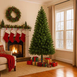 7FT Unlit Artificial Christmas Tree 775 Tips, Full PVC Branches, Classic Green Holiday Tree 02491292