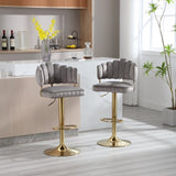 ZUN COOLMORE Swivel Bar Stools Set of 2 Adjustable Counter Height Chairs with Footrest for Kitchen, W1539111883