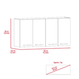 Wall Cabinet 24" H, four Doors, with two internal Shelves and internal plate and glass organizer, B097133117