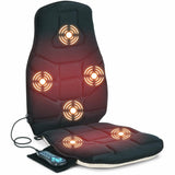 Massage Seat Cushion Back Massager W/ Heat & 6 Vibration Motors For Home 40807389